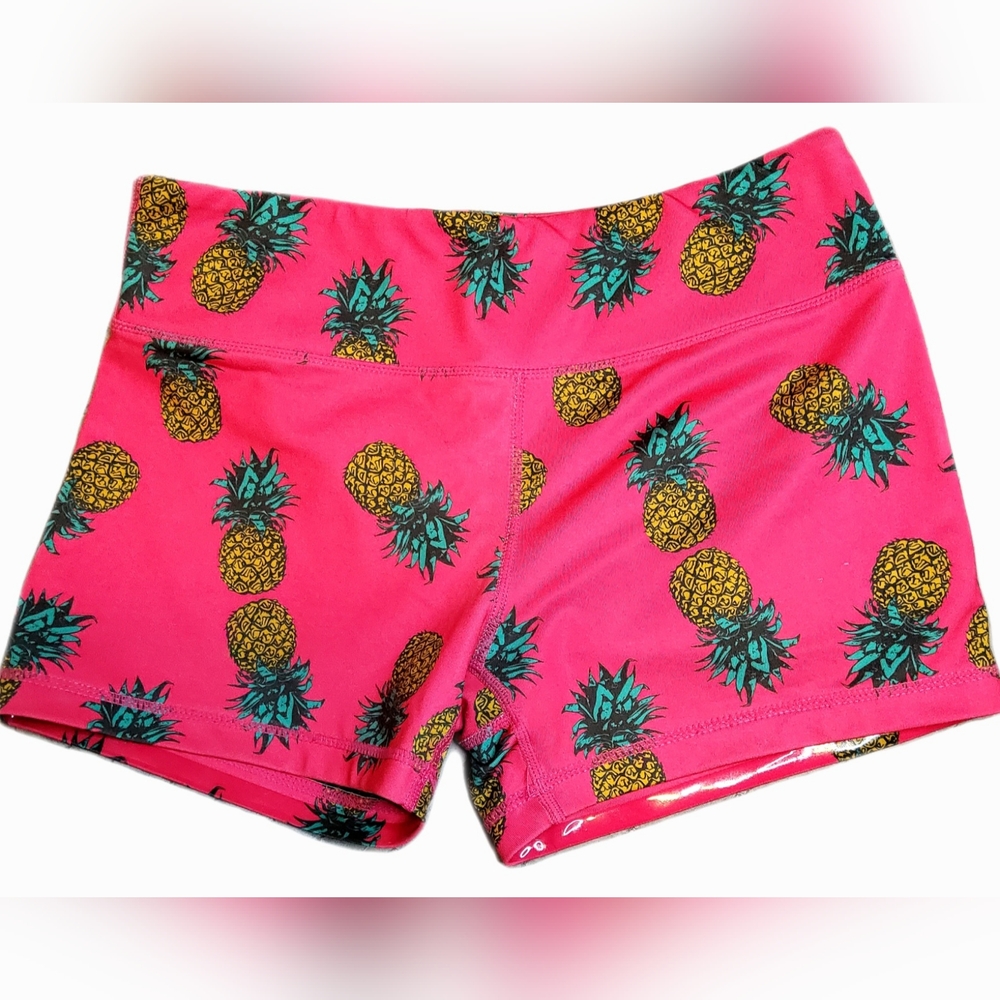 IAB 3-Inch No-Ride Pineapple Hot Pink Workout Shorts - Size 8 Medium